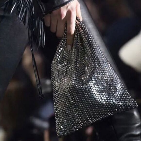 ALEXANDER WANG Chainmail Leather Clutch / Dust Bag - Picture 4 of 12